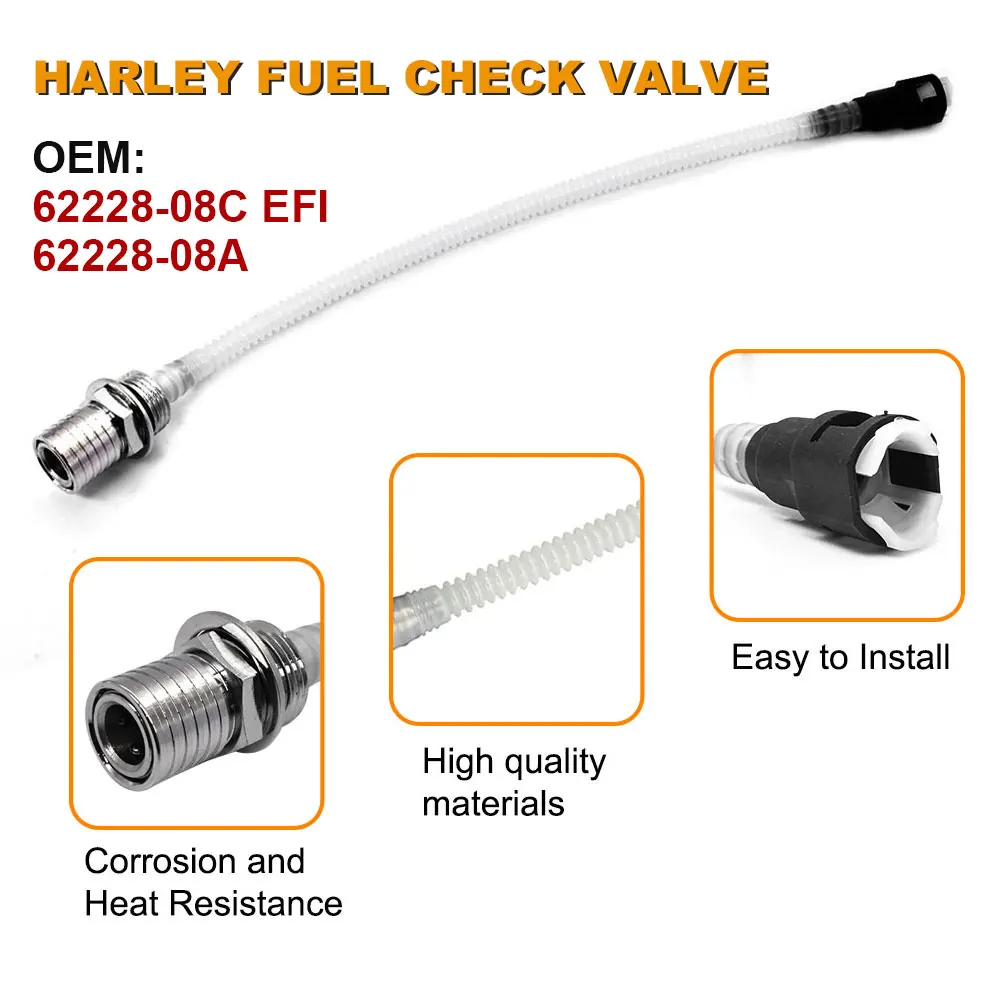 Fuel Check Valve Assembly for Harley Softail models 2001-2007 Replaces 62189-01A
Fuel Check Valve Assembly for Harley Softail models 2001-2007 Replaces 62189-01A