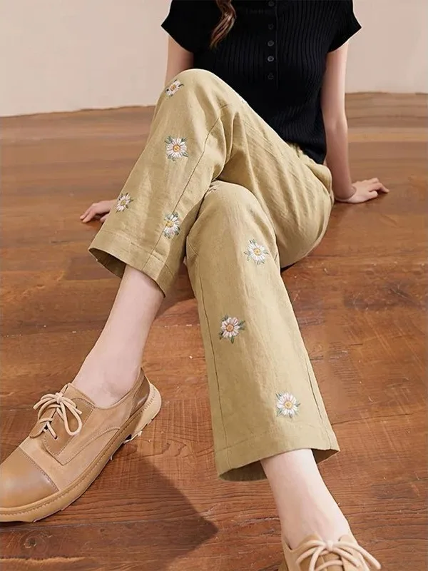 Ladies Casual Loose Comfortable Slimming Straight Leg Pants Summer 2026 New Style Embroidered Flower Nine Points Loose Fit
Ladies Casual Loose Comfortable Slimming Straight Leg Pants Summer 2026 New Style Embroidered Flower Nine Points Loose Fit