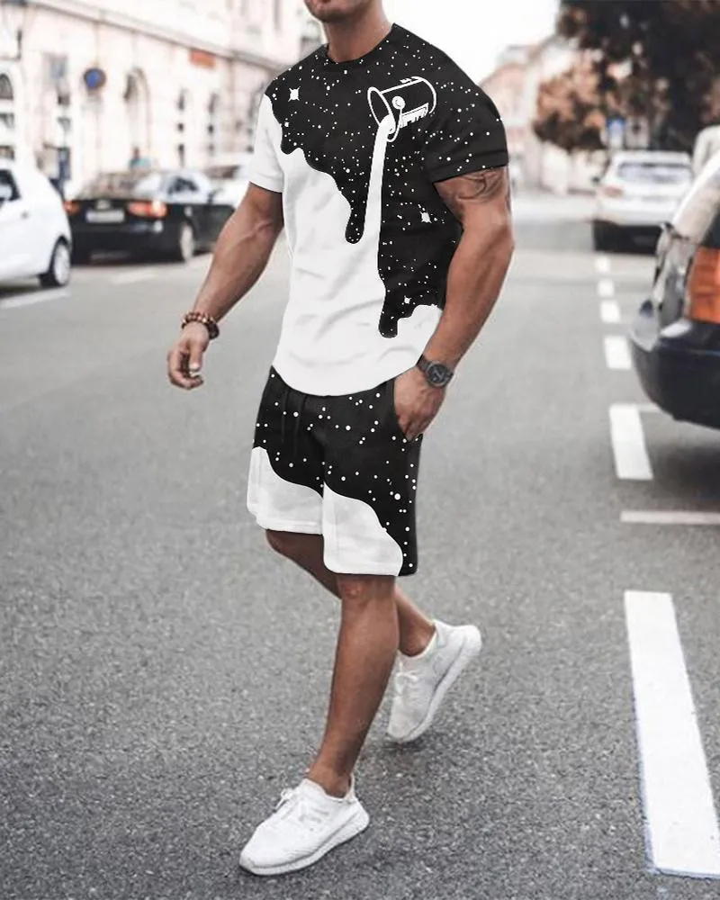 Men's Suit O-neck T-shirt Shorts Sportswear 2piece Set Jogging Fitness Male Clothes Streetwear Tracksuit Summer Beach Style
Men's Suit O-neck T-shirt Shorts Sportswear 2piece Set Jogging Fitness Male Clothes Streetwear Tracksuit Summer Beach Style