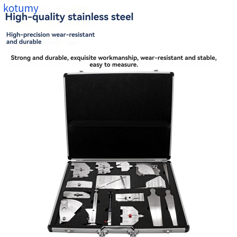 13 Pieces Weld Inspection Caliper KOTUMY Multifunctional Angle Weld Measuring Gauge Tools
13 Pieces Weld Inspection Caliper KOTUMY Multifunctional Angle Weld Measuring Gauge Tools