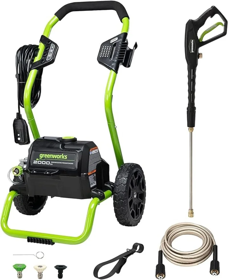 Greenworks 2000 PSI (13 Amp) Electric Pressure Washer (Wheels For Transport / 20 FT Hose / 35 FT Power Cord)
Greenworks 2000 PSI (13 Amp) Electric Pressure Washer (Wheels For Transport / 20 FT Hose / 35 FT Power Cord)