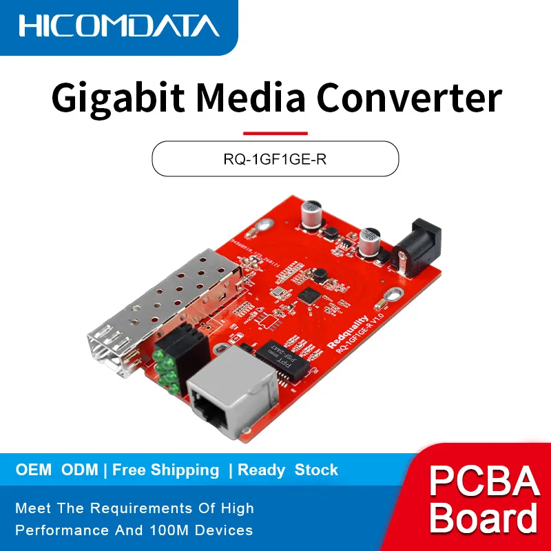 Gigabit Ethernet Media Converter PCBA Board, RJ45 to SFP Slot,DC 5V-12V Wide Voltage Power Supply, Fiber Optic Transceiver Board
Gigabit Ethernet Media Converter PCBA Board, RJ45 to SFP Slot,DC 5V-12V Wide Voltage Power Supply, Fiber Optic Transceiver Board