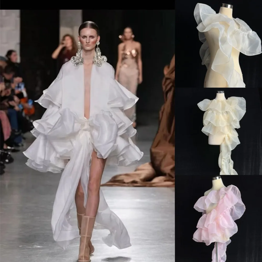 20CM Wide Lace Organza Fabric Solid Color DIY Decoration Material Lotus Leaf Edges Pleated Shape Ruffle Sewing Fabric 
20CM Wide Lace Organza Fabric Solid Color DIY Decoration Material Lotus Leaf Edges Pleated Shape Ruffle Sewing Fabric