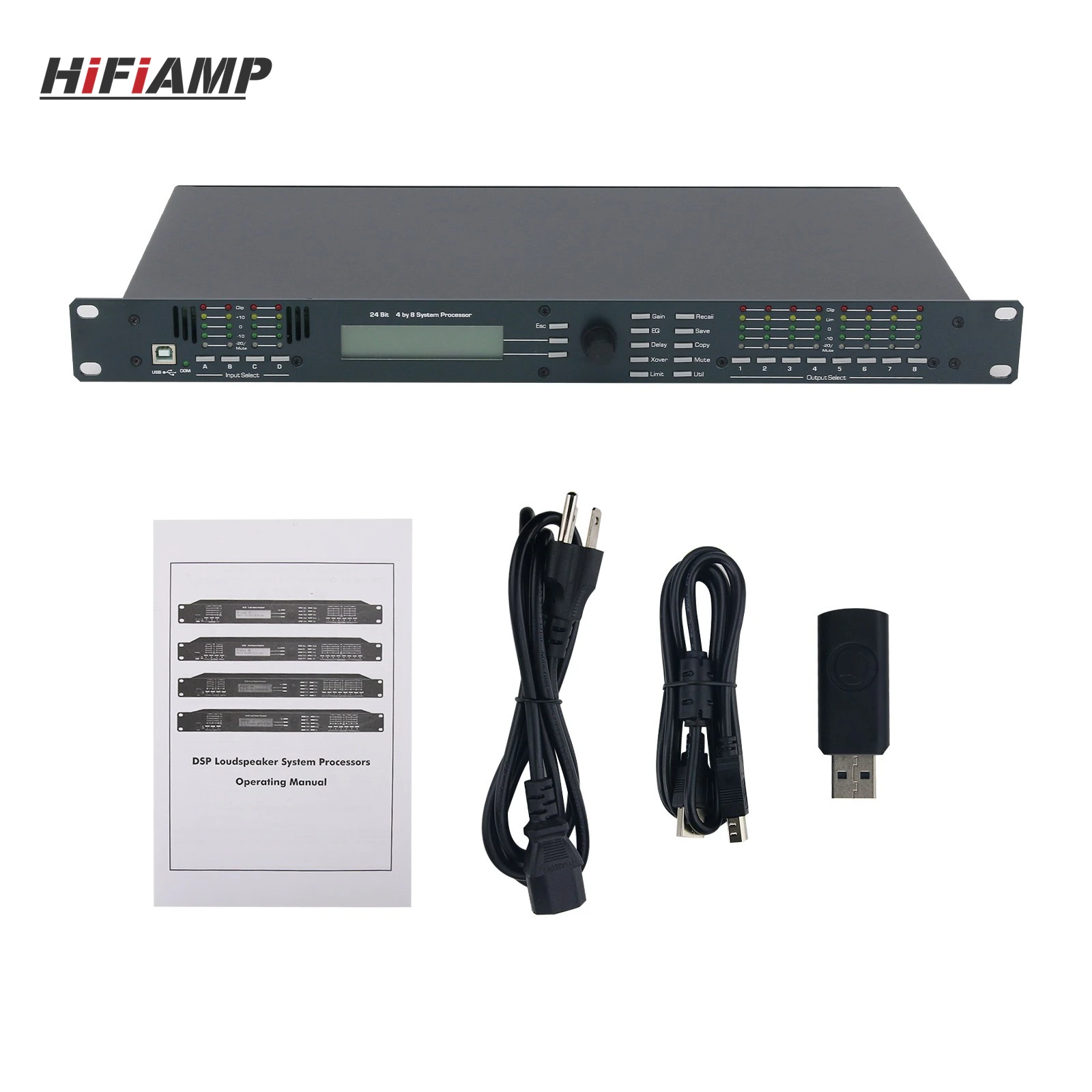 HiFiAMP 4.8SP 4 Inputs and 8 Outputs Digital Speaker Audio Processor Stage Performance Audio Effector for DriveRack
HiFiAMP 4.8SP 4 Inputs and 8 Outputs Digital Speaker Audio Processor Stage Performance Audio Effector for DriveRack