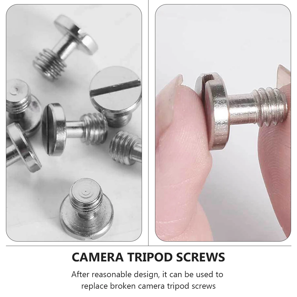 10pcs Nickel Tripod Screws Quick Release Tripod Camera Mounting Screws Camera Rig Parts Accessories Silver
10pcs Nickel Tripod Screws Quick Release Tripod Camera Mounting Screws Camera Rig Parts Accessories Silver