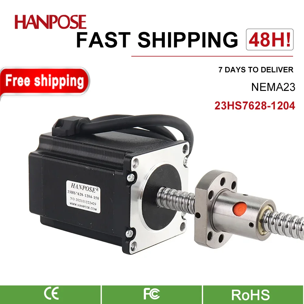 hanpose 23HS7628-SFU1204 L400 500 mm Nema 23 stepper motor 2.8A 189N.CM for 3D Medical machinery ball screw stepper motor
hanpose 23HS7628-SFU1204 L400 500 mm Nema 23 stepper motor 2.8A 189N.CM for 3D Medical machinery ball screw stepper motor