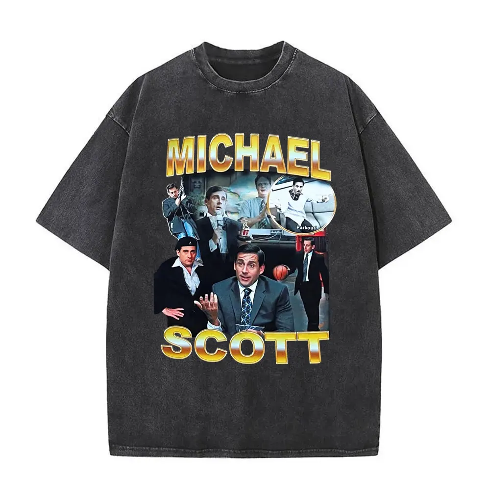 Michael Scott Homage The Office Washed T Shirt Tv Series Dwight Schrute Jim Halpert T-shirt Men's Cotton Short Sleeve T-Shirts
Michael Scott Homage The Office Washed T Shirt Tv Series Dwight Schrute Jim Halpert T-shirt Men's Cotton Short Sleeve T-Shirts