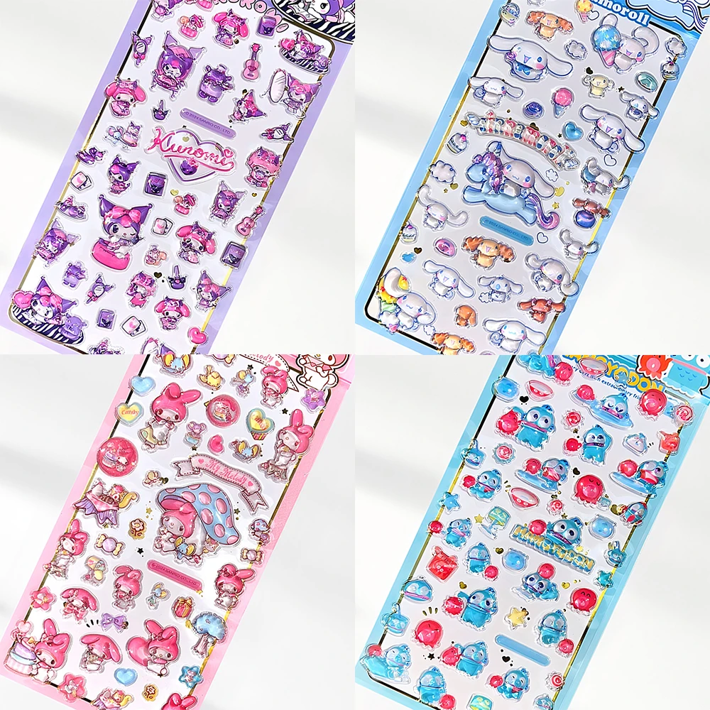 4pcs Kuromi Cinnamoroll My Melody Cartoon 3D Relief Crystal Stickers Cute Sanrio Waterproof Decoration Decal Reward Sticker Gift
4pcs Kuromi Cinnamoroll My Melody Cartoon 3D Relief Crystal Stickers Cute Sanrio Waterproof Decoration Decal Reward Sticker Gift