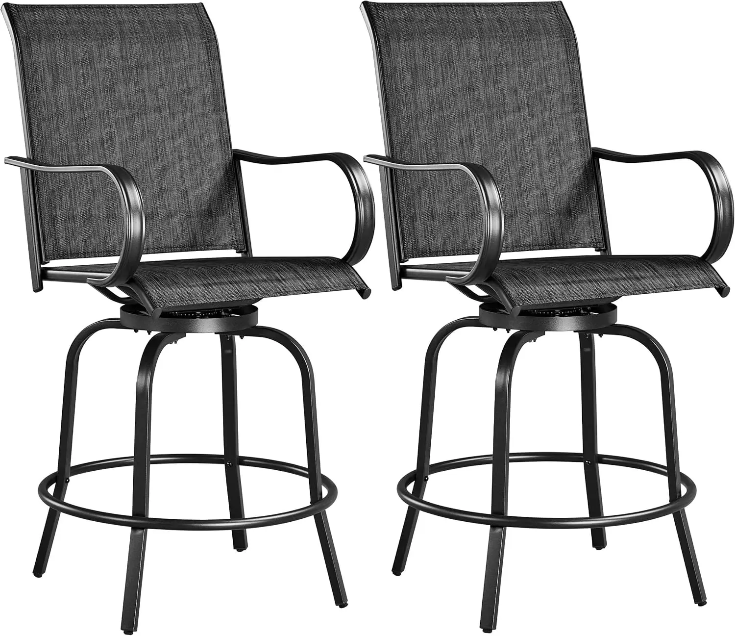 Outdoor Swivel Bar Stools Set of 2, All-Weather High Bistro Chairs for Patio Garden Poolside Lawn
Outdoor Swivel Bar Stools Set of 2, All-Weather High Bistro Chairs for Patio Garden Poolside Lawn