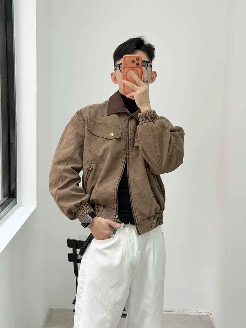 Retro American PU Leather Jacket Men's Loose Workwear Short Style Fashionable Autumn Winter Coat with Turn-down Collar
Retro American PU Leather Jacket Men's Loose Workwear Short Style Fashionable Autumn Winter Coat with Turn-down Collar