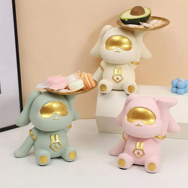Creative Rabbit Statue Storage Tray cute Bunny Figurine Animal Sculpture Key Holder Sundries Container Home desktop Decor
Creative Rabbit Statue Storage Tray cute Bunny Figurine Animal Sculpture Key Holder Sundries Container Home desktop Decor
