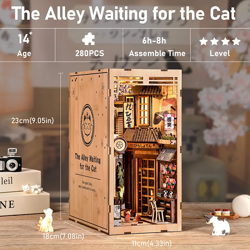Hot Sale Cat Alley Cottage Book Nook Kit 3D Wooden Puzzle DIY Bookend Handmade Assembly Model Bookshelf Decor Gift for Adults
Hot Sale Cat Alley Cottage Book Nook Kit 3D Wooden Puzzle DIY Bookend Handmade Assembly Model Bookshelf Decor Gift for Adults