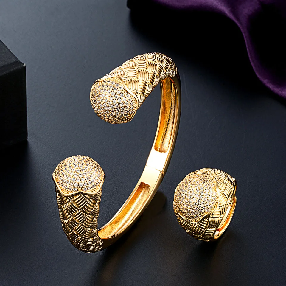 Zlxgirl Fashion Gold plated Ball Shape Bangle Cuff Ring Jewelry Set For Women Wedding Cubic ZirconIA Dubai Gold Party bracelet
Zlxgirl Fashion Gold plated Ball Shape Bangle Cuff Ring Jewelry Set For Women Wedding Cubic ZirconIA Dubai Gold Party bracelet