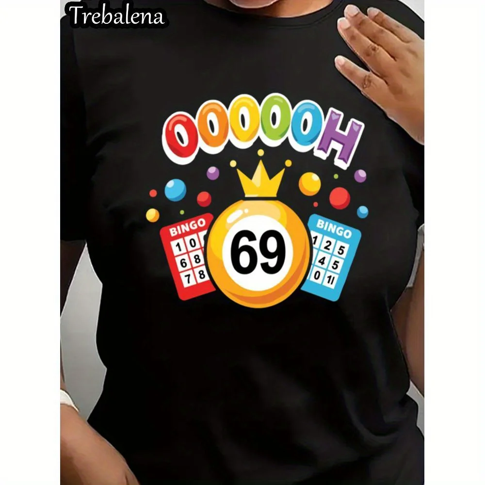 Round Neck T-shirt 100% Cotton Bingo Fun 69 Number Crown Tshirt Casual Graphic Tee For Women Plus Size Party Wear Short Sleeve
Round Neck T-shirt 100% Cotton Bingo Fun 69 Number Crown Tshirt Casual Graphic Tee For Women Plus Size Party Wear Short Sleeve