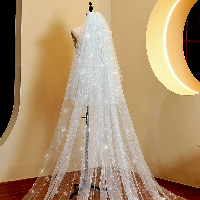 Shiny yarn boda2022 charming pearl veil new wedding accessories bride white veil two-layer real shot
Shiny yarn boda2022 charming pearl veil new wedding accessories bride white veil two-layer real shot