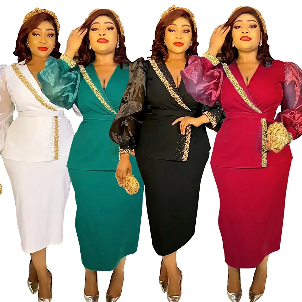 Elegant African Dresses for 2025 Plus Size Women Two Pieces Set Tops Skirts Suits Dashiki Ankara Wedding Party Gown Arab Outfits
Elegant African Dresses for 2025 Plus Size Women Two Pieces Set Tops Skirts Suits Dashiki Ankara Wedding Party Gown Arab Outfits