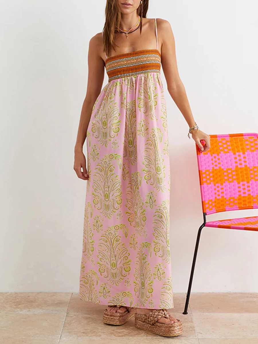 New Fashion Women Spaghetti Strap Dress Vintage Print Boat Neck Sleeveless Backless Cami Long Bodice Dresses Club Street Style
New Fashion Women Spaghetti Strap Dress Vintage Print Boat Neck Sleeveless Backless Cami Long Bodice Dresses Club Street Style