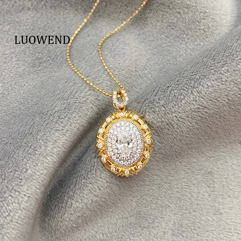 LUOWEND Подвеска из 100% 18-каратного желтого золота во французском романтическом стиле с натуральным бриллиантом, колье-подвеска для женщин, элитные ювелирные украшения для вечеринок
LUOWEND Подвеска из 100% 18-каратного желтого золота во французском романтическом стиле с натуральным бриллиантом, колье-подвеска для женщин, элитные ювелирные украшения для вечеринок