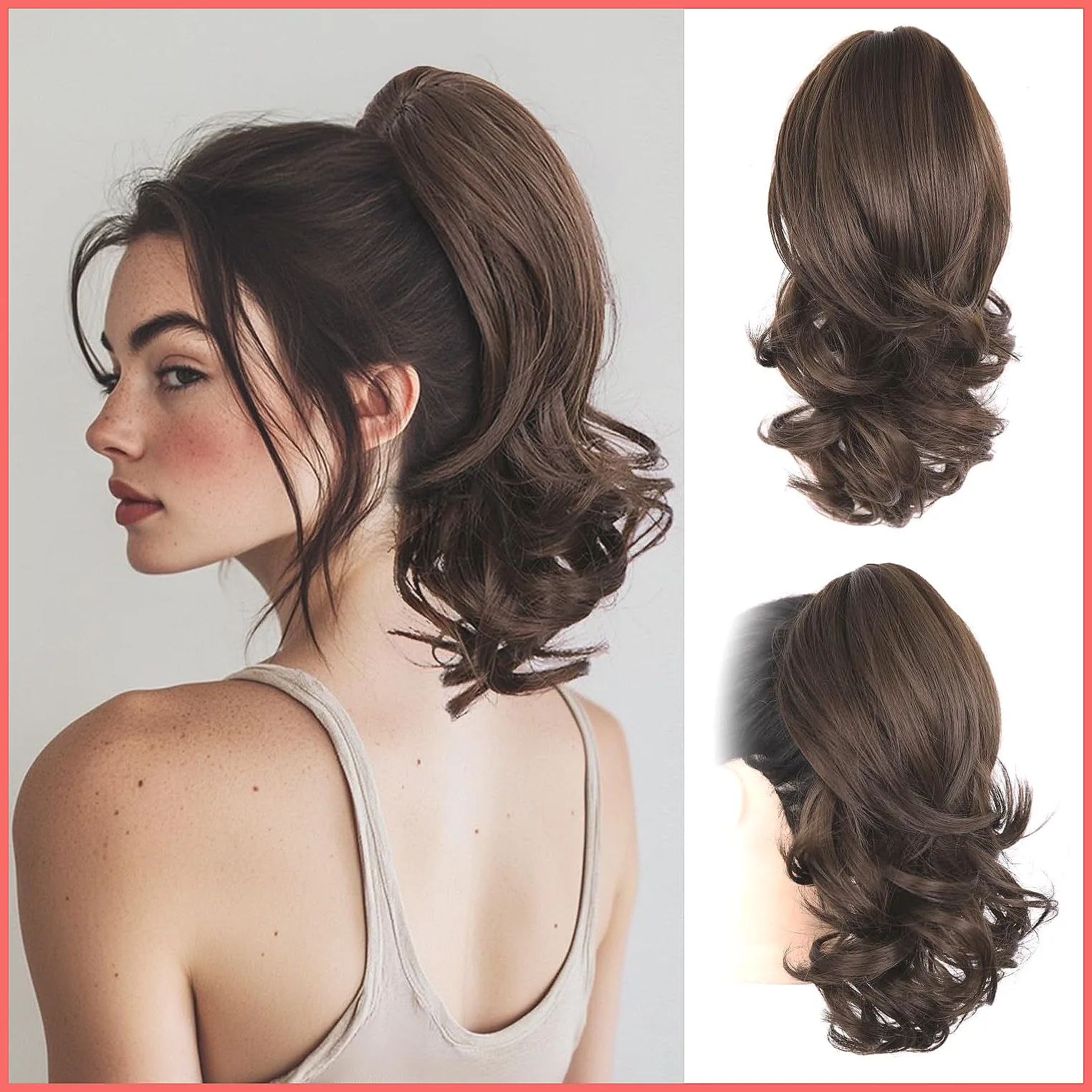 Fashion Clip-In Ponytail Hair Extensions, Short Curly Half-Up Waterfall Pony Tailpiece, Voluminous & Natural Look
Fashion Clip-In Ponytail Hair Extensions, Short Curly Half-Up Waterfall Pony Tailpiece, Voluminous & Natural Look