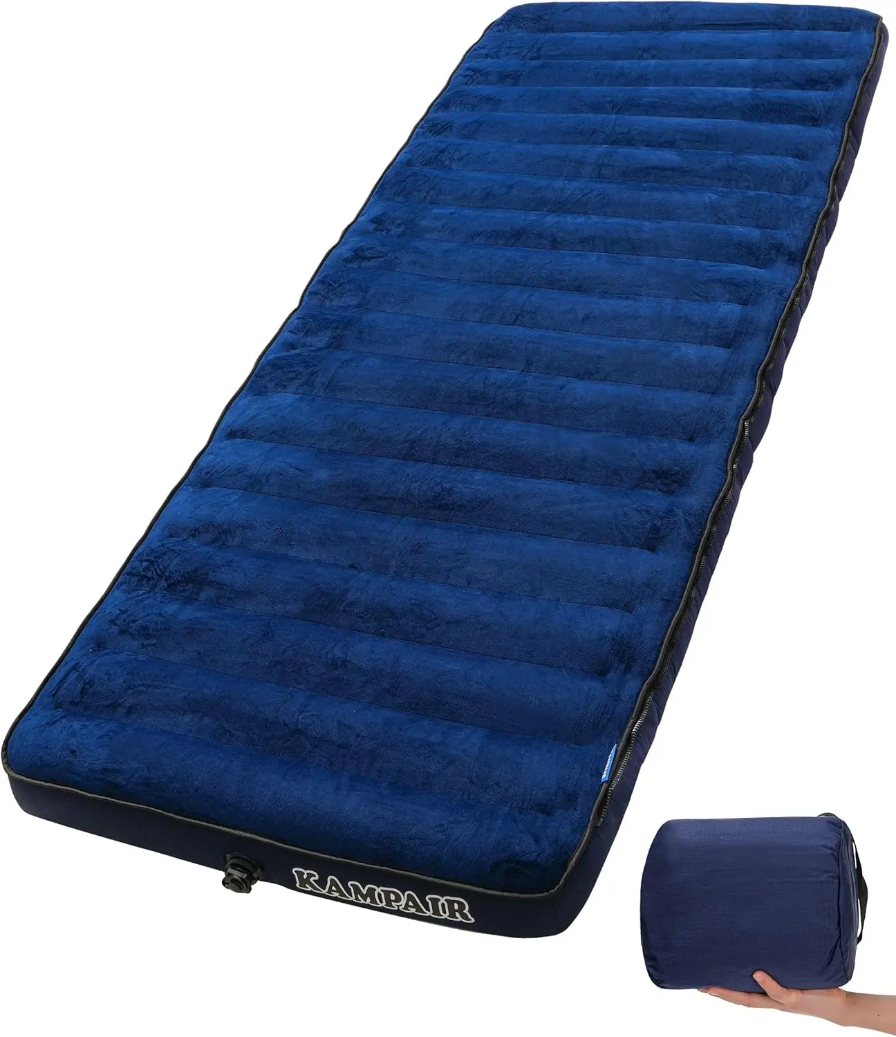 Inflatable Sleeping Pad for Camping, Extra-Thick 4.75" Single Air Mattress with Soft Velvet Top, Machine Washable, Lightweight
Inflatable Sleeping Pad for Camping, Extra-Thick 4.75" Single Air Mattress with Soft Velvet Top, Machine Washable, Lightweight