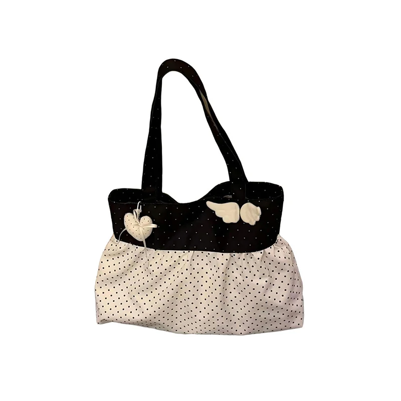 Korean Style Polka Dot Ruffled Edge Colorblock Shoulder Bag Casual Large Capacity Tote Handbag Commute School Essential Bag
Korean Style Polka Dot Ruffled Edge Colorblock Shoulder Bag Casual Large Capacity Tote Handbag Commute School Essential Bag