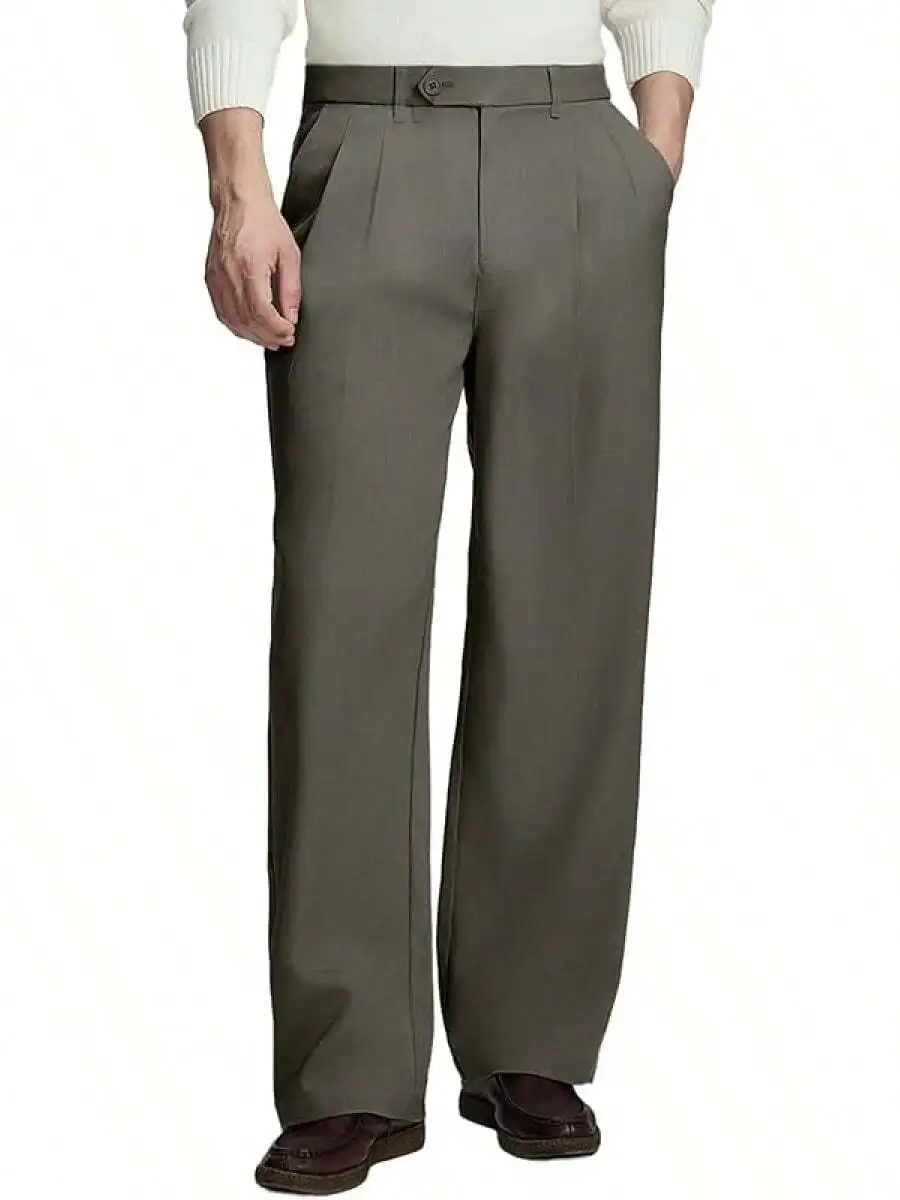 Mens Casual Pleated Wide Leg Relaxed Fit Trousers Vintage Office Work Style
Mens Casual Pleated Wide Leg Relaxed Fit Trousers Vintage Office Work Style