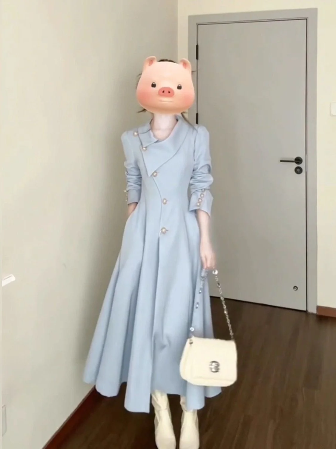 British Style Soft Style Blue Collar Coat Unique Super Beautiful High End Feeling Mid-Length Outerwear Autumn 2026 Women's Fa...
British Style Soft Style Blue Collar Coat Unique Super Beautiful High End Feeling Mid-Length Outerwear Autumn 2026 Women's Fa...