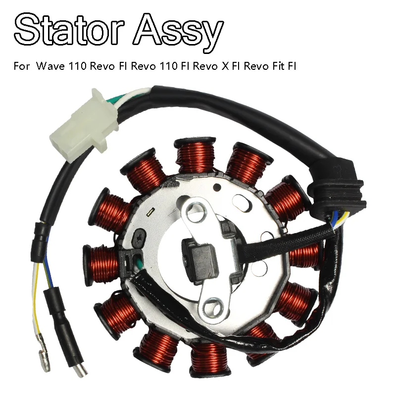 Stator Coil Assy 31120-K03-H11 Wave110 Revo FI/110 FI/X FI/Fit FI with Pulse Pickup Generator Motorcycle Replacement Parts
Stator Coil Assy 31120-K03-H11 Wave110 Revo FI/110 FI/X FI/Fit FI with Pulse Pickup Generator Motorcycle Replacement Parts