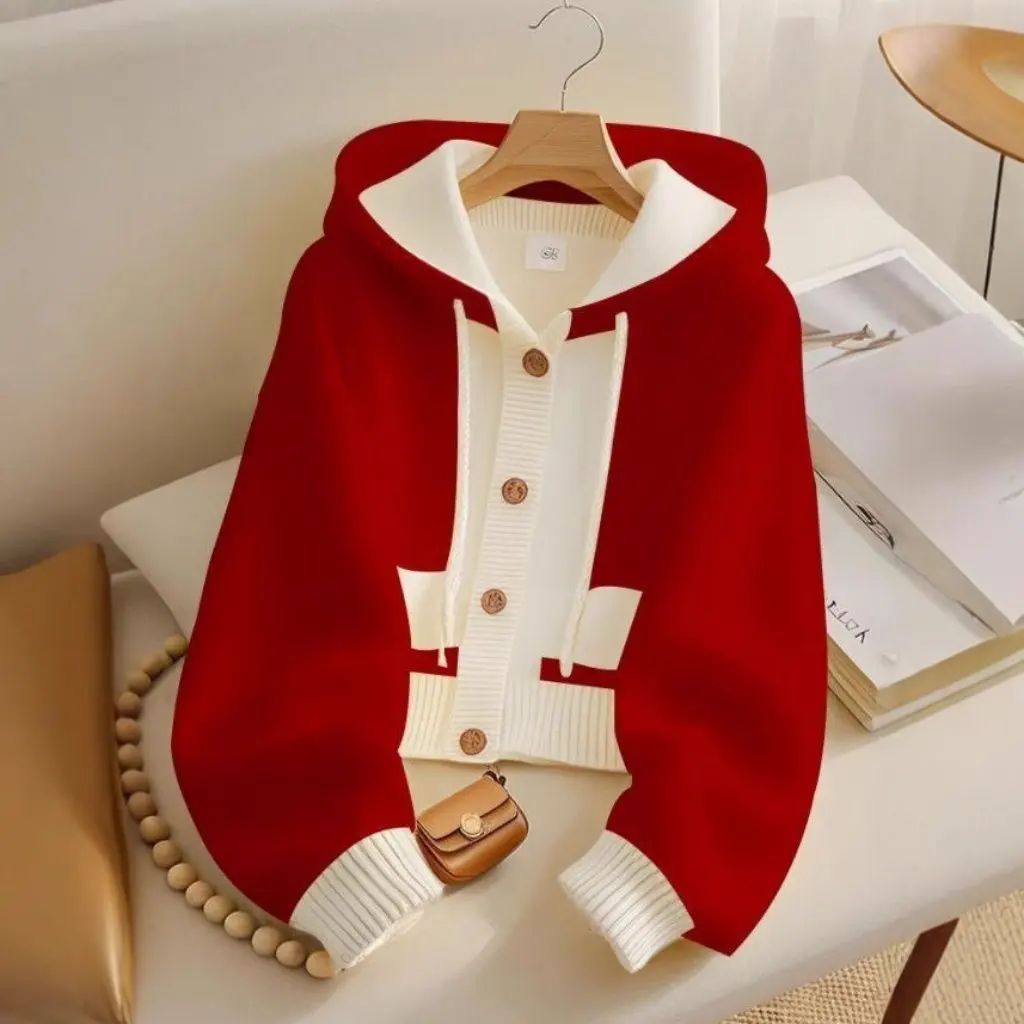 New Autumn Winter Soft Waxy Knitted Cardigan Hooded Top Age-reducing Fashion Leisure Foreign Style Women's Outerwear
New Autumn Winter Soft Waxy Knitted Cardigan Hooded Top Age-reducing Fashion Leisure Foreign Style Women's Outerwear