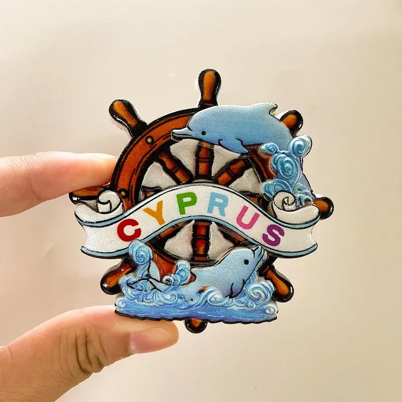 Cyprus Cute Dolphin Rudder Unique Souvenir Fridge Magnet Mediterranean Style Decoration Travel Keepsake
Cyprus Cute Dolphin Rudder Unique Souvenir Fridge Magnet Mediterranean Style Decoration Travel Keepsake