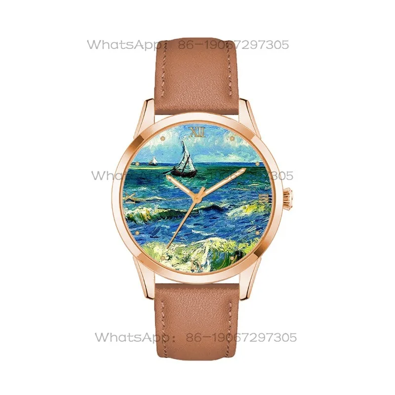 Oil Painting Van Gogh Seascape Art Quartz Watch, Aesthetic Fashion Waterproof Couple Watch for Men Women Students Holiday Gift
Oil Painting Van Gogh Seascape Art Quartz Watch, Aesthetic Fashion Waterproof Couple Watch for Men Women Students Holiday Gift