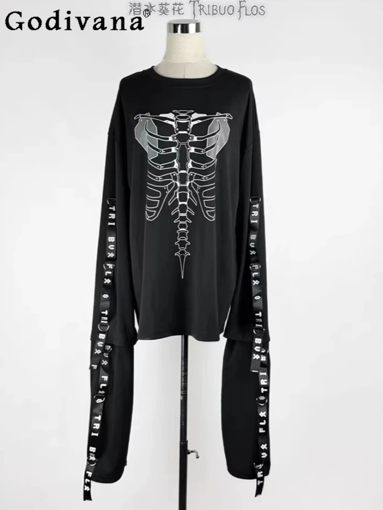 Y2K Top T-shirt for Women Original Japanese Subculture Dark Gothic Detachable Long-sleeve T-shirt Spring New 2026 Loose Clothes
Y2K Top T-shirt for Women Original Japanese Subculture Dark Gothic Detachable Long-sleeve T-shirt Spring New 2026 Loose Clothes