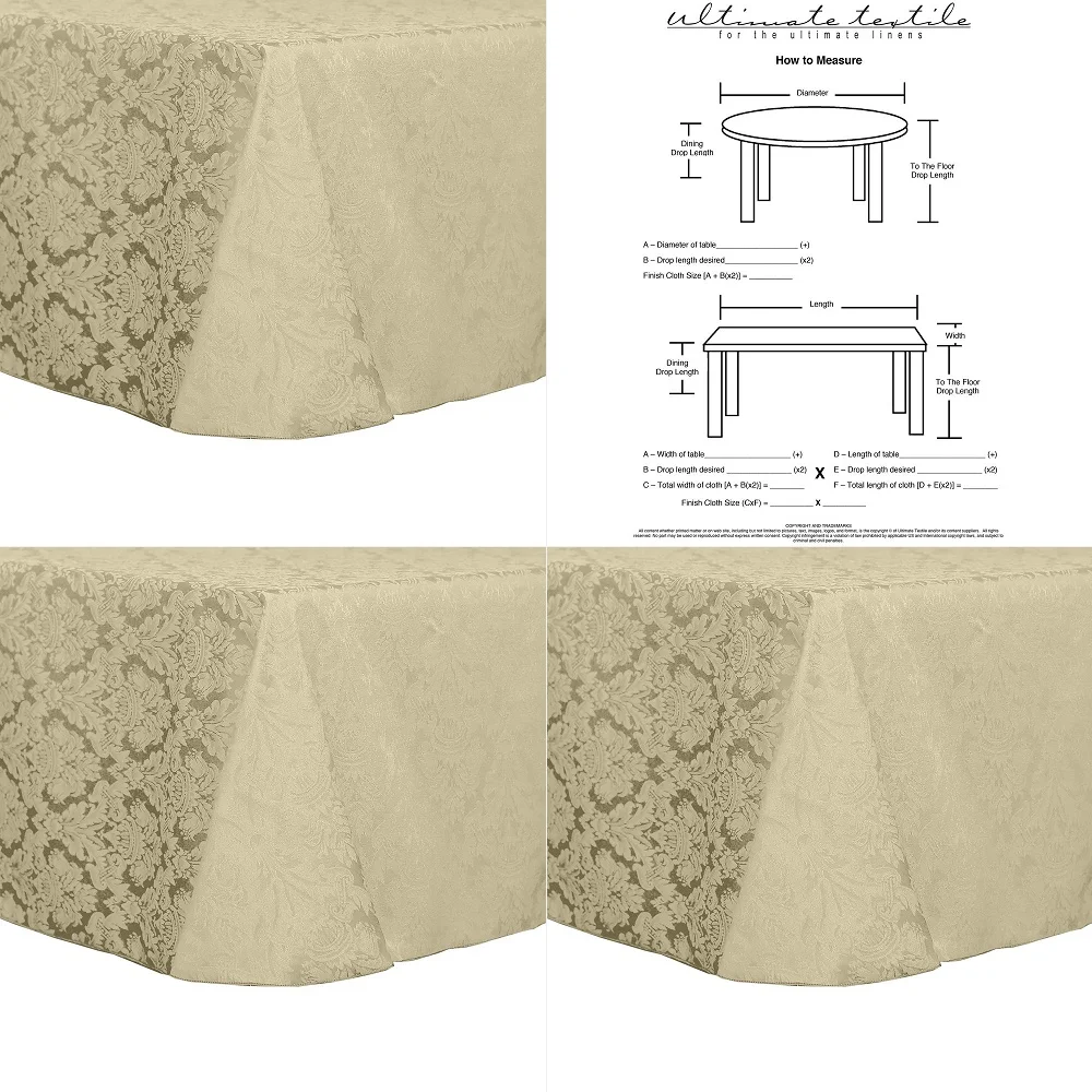 5 Pack Damask Saxony 70 x 104Inch Oval Tablecloth Scroll Jacquard Design, Cafe
5 Pack Damask Saxony 70 x 104Inch Oval Tablecloth Scroll Jacquard Design, Cafe
