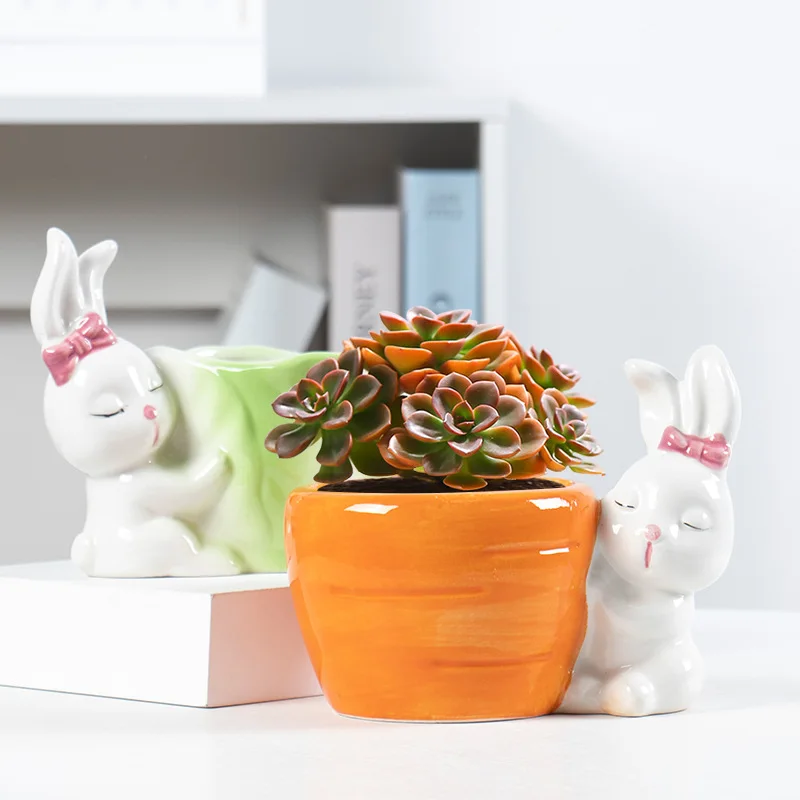 Cute Rabbit Flower Pot Ceramic Succulent Pot Planter Home Decor Indoor Decoration Desktop Ornaments Bonsai Plant Pot
Cute Rabbit Flower Pot Ceramic Succulent Pot Planter Home Decor Indoor Decoration Desktop Ornaments Bonsai Plant Pot