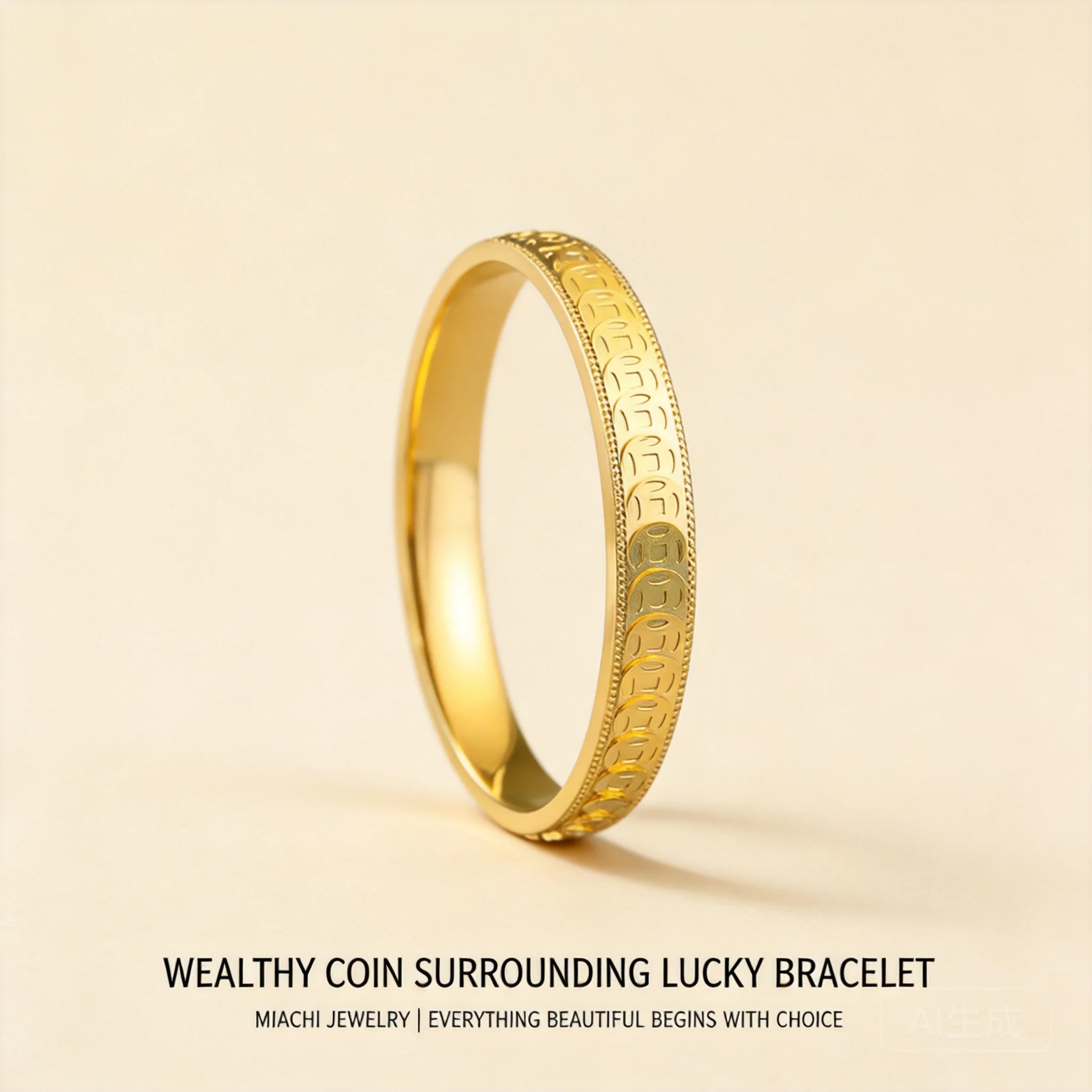Chinese Style Lucky Wealth Attracting Copper Coin Engraved Gold Plated Solid Closed Bangle Traditional Chinese Blessing Good For
Chinese Style Lucky Wealth Attracting Copper Coin Engraved Gold Plated Solid Closed Bangle Traditional Chinese Blessing Good For