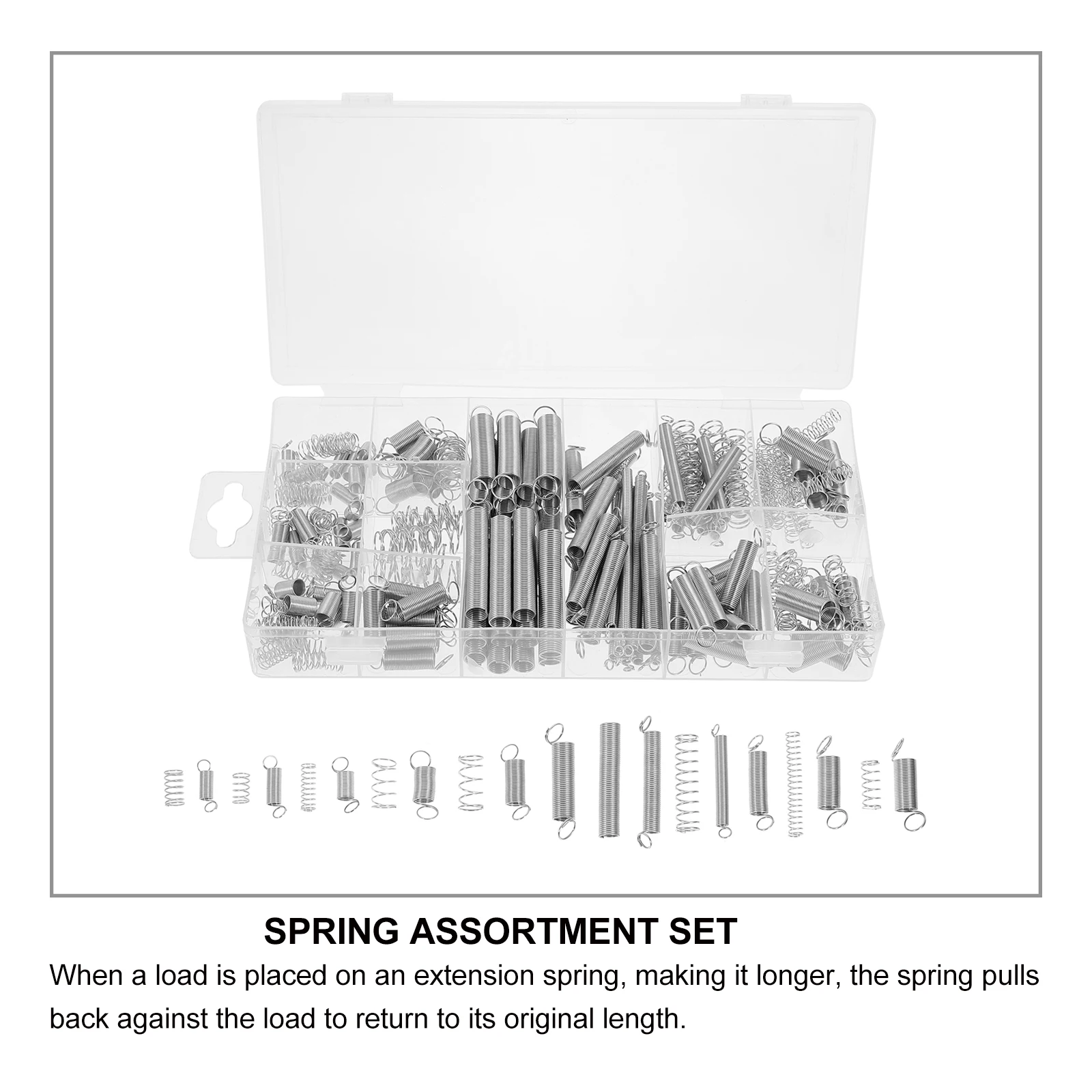 200Pcs Spring Set Assortment Kit Spiral Extension Compression Springs Durable Set for Automotive Appliances Medical Electronics
200Pcs Spring Set Assortment Kit Spiral Extension Compression Springs Durable Set for Automotive Appliances Medical Electronics