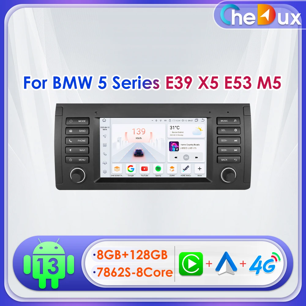 Автомагнитола Chedux 2Din, 7 дюймов, Android, для BMW 5 серии E39 X5 E53 M5 1995 - 2006 SWC RDS DSP WiFi 4G BT CarPlay Quad Otca Core
Автомагнитола Chedux 2Din, 7 дюймов, Android, для BMW 5 серии E39 X5 E53 M5 1995 - 2006 SWC RDS DSP WiFi 4G BT CarPlay Quad Otca Core