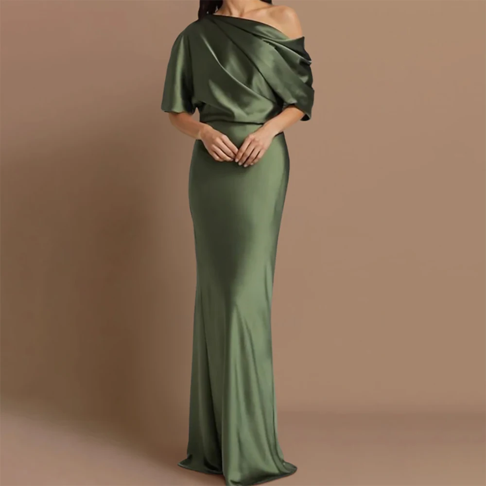 2025 Elegant One Shoulder Evening Dress Mermaid Prom Gown Neckline Half Sleeves Formal Party Gowns for Women Wedding Guest
2025 Elegant One Shoulder Evening Dress Mermaid Prom Gown Neckline Half Sleeves Formal Party Gowns for Women Wedding Guest