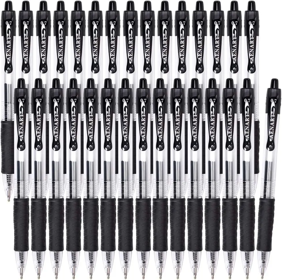 30 Retractable Gel Pens - 0.7mm Fine Point, Quick Dry, Black Ink - Smooth Writing for Office & School
30 Retractable Gel Pens - 0.7mm Fine Point, Quick Dry, Black Ink - Smooth Writing for Office & School