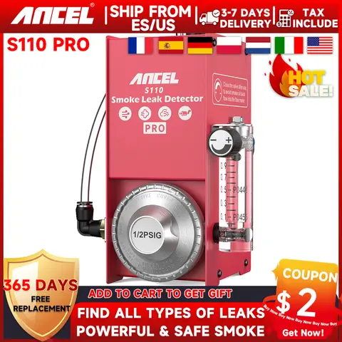 ANCEL S110 PRO Car Smoke Leak Detector EVAP Pipeline Smoke Leak Detector Inspection Tools Smoke Generator for Cars EVAP