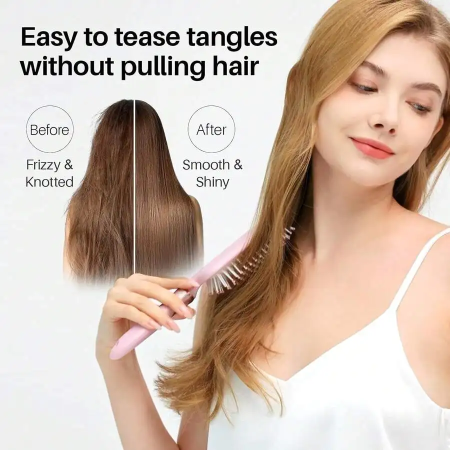 Paddle Brush For Women And Men - Nylon Bristles Detangling Brush For Frizzy Curly Long Wet Dry Hair
Paddle Brush For Women And Men - Nylon Bristles Detangling Brush For Frizzy Curly Long Wet Dry Hair