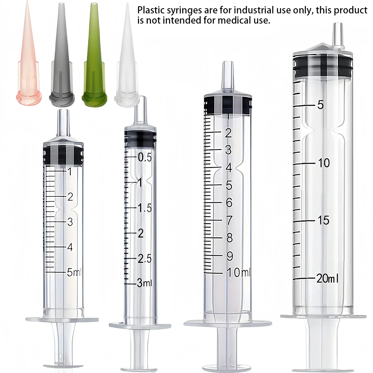4 Sizes of Laboratory Syringes + 4 Different Caliber Syringe Extensions, Multifunctional, Suitable for Laboratory Use, Diy, Liquid Transfer, Glue Dispensing, Manual Detail Work, Etc., Not Medical Devices
4 Sizes of Laboratory Syringes + 4 Different Caliber Syringe Extensions, Multifunctional, Suitable for Laboratory Use, Diy, Liquid Transfer, Glue Dispensing, Manual Detail Work, Etc., Not Medical Devices