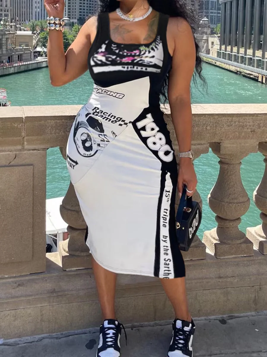 LW Graffiti Letter Print Bodycon Cami Dress Women Summer Casual Pattern Color Contrast U Neck Sleeveless Midi Calf Dresses
LW Graffiti Letter Print Bodycon Cami Dress Women Summer Casual Pattern Color Contrast U Neck Sleeveless Midi Calf Dresses