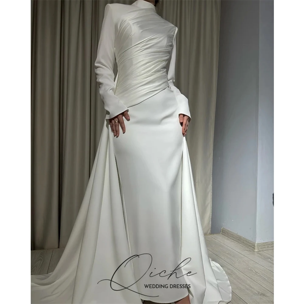 QICHE Muslim Wedding Dresses Long Sleeve High Neck Bride Party Dress Customized Saudi Arabic Bridal Modest Prom Gowns
QICHE Muslim Wedding Dresses Long Sleeve High Neck Bride Party Dress Customized Saudi Arabic Bridal Modest Prom Gowns