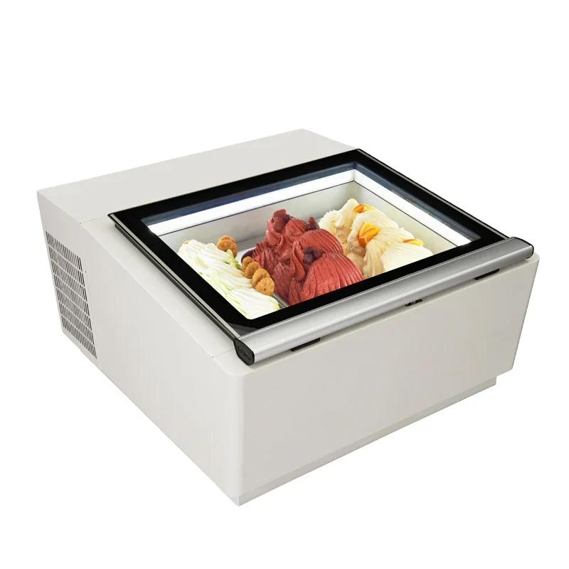 Mini Desktop Gelato Freezer Low-Priced 220V Single Door Ice Cream Display Cabinet LED Light Coffee Shop Cooling Refrigerator
Mini Desktop Gelato Freezer Low-Priced 220V Single Door Ice Cream Display Cabinet LED Light Coffee Shop Cooling Refrigerator