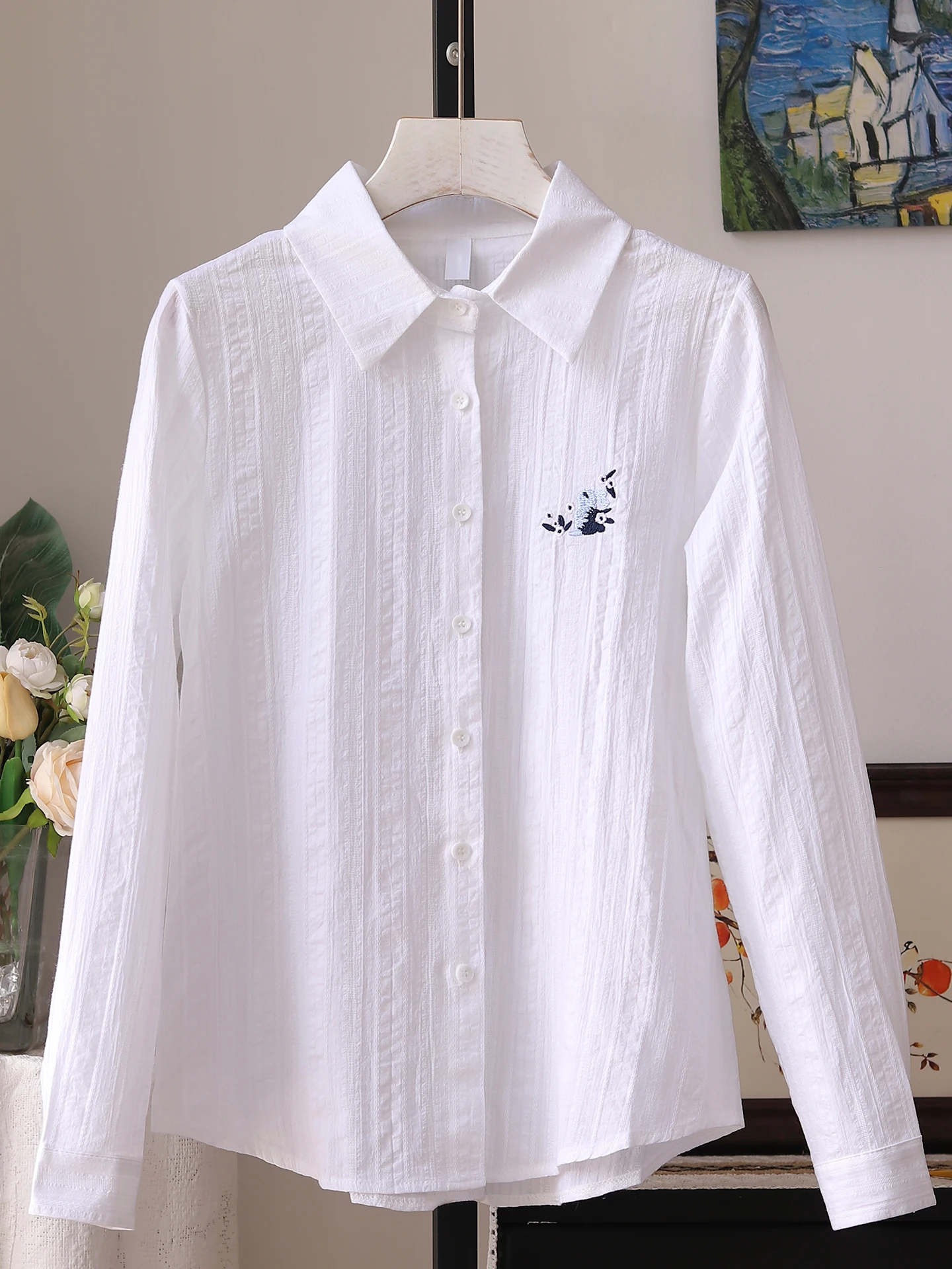 Spring Autumn Embroidered Casual Loose Long Sleeve Women's Shirt Versatile Top White Large Size Cotton Shirt Breathable Comfo...
Spring Autumn Embroidered Casual Loose Long Sleeve Women's Shirt Versatile Top White Large Size Cotton Shirt Breathable Comfo...