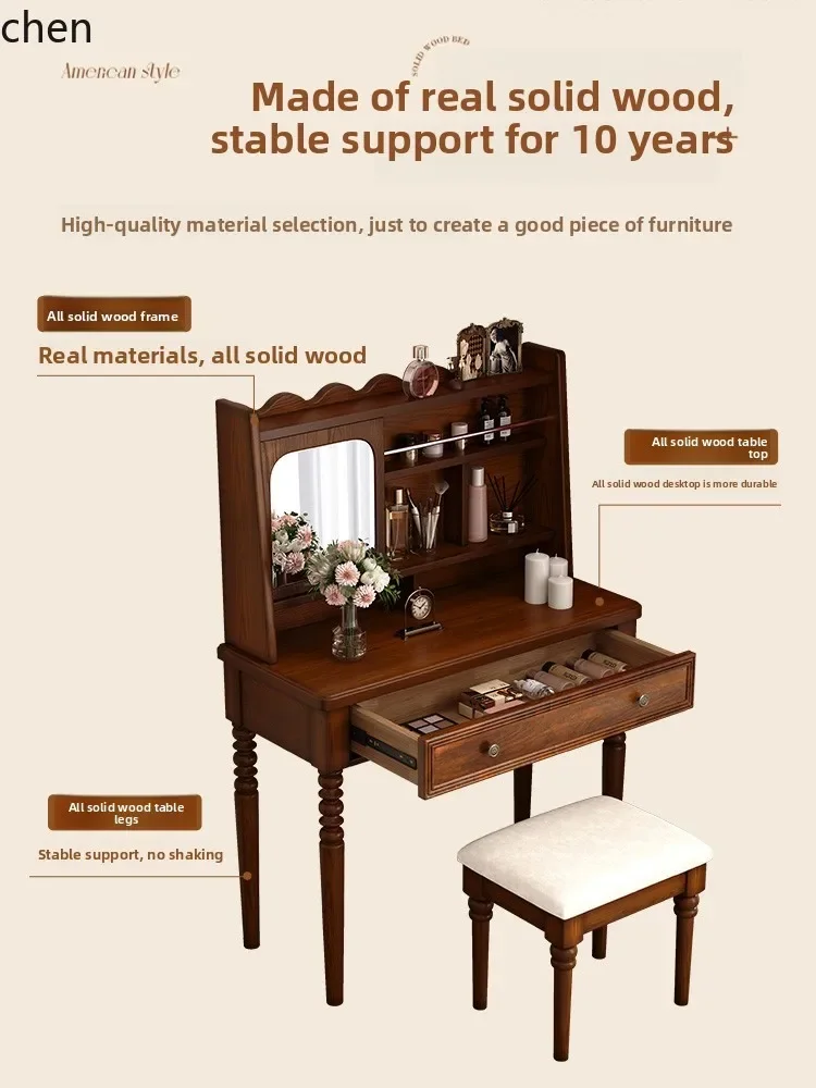 HT Solid Wood Dressing Table Small Apartment with Drawer Makeup Table Desk Storage Cabinet Integrated
HT Solid Wood Dressing Table Small Apartment with Drawer Makeup Table Desk Storage Cabinet Integrated