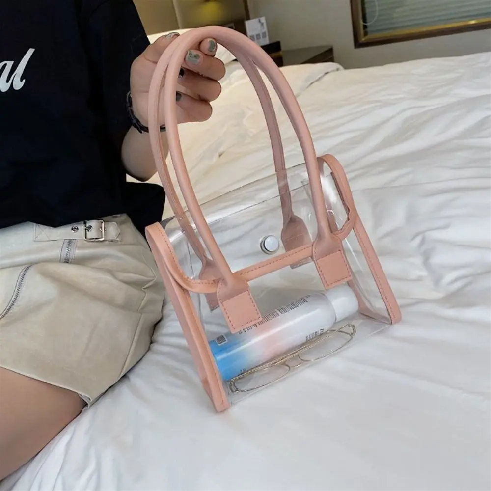 New Fashion Transparent Bags Designed Patchwork PVC Travel Jelly Bag PU Handle Portable Beach Totes Bag
New Fashion Transparent Bags Designed Patchwork PVC Travel Jelly Bag PU Handle Portable Beach Totes Bag