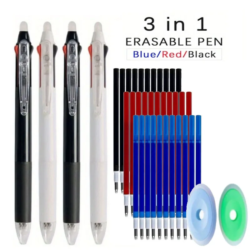 3 in 1 Multicolor Pens Set 0.5mm Black/Blue/Red Magic Ink Refills Erasable Gel Pen Washable Handle Office School Stationery
3 in 1 Multicolor Pens Set 0.5mm Black/Blue/Red Magic Ink Refills Erasable Gel Pen Washable Handle Office School Stationery