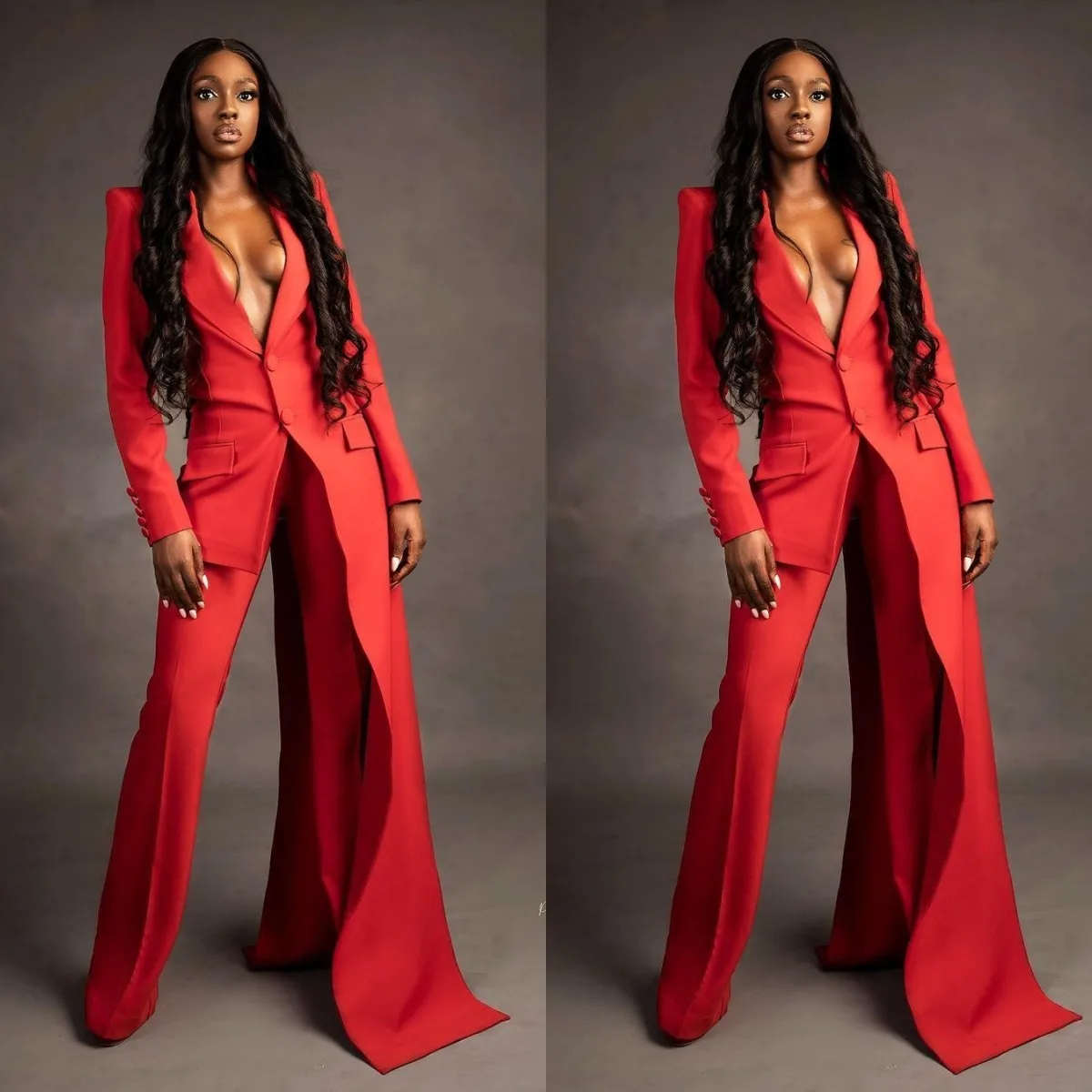 Two Pieces Designer Suit Set Women's Red Long Blazer Jacket Bridesmaid Dresses Fashion Pant Suits
Two Pieces Designer Suit Set Women's Red Long Blazer Jacket Bridesmaid Dresses Fashion Pant Suits
